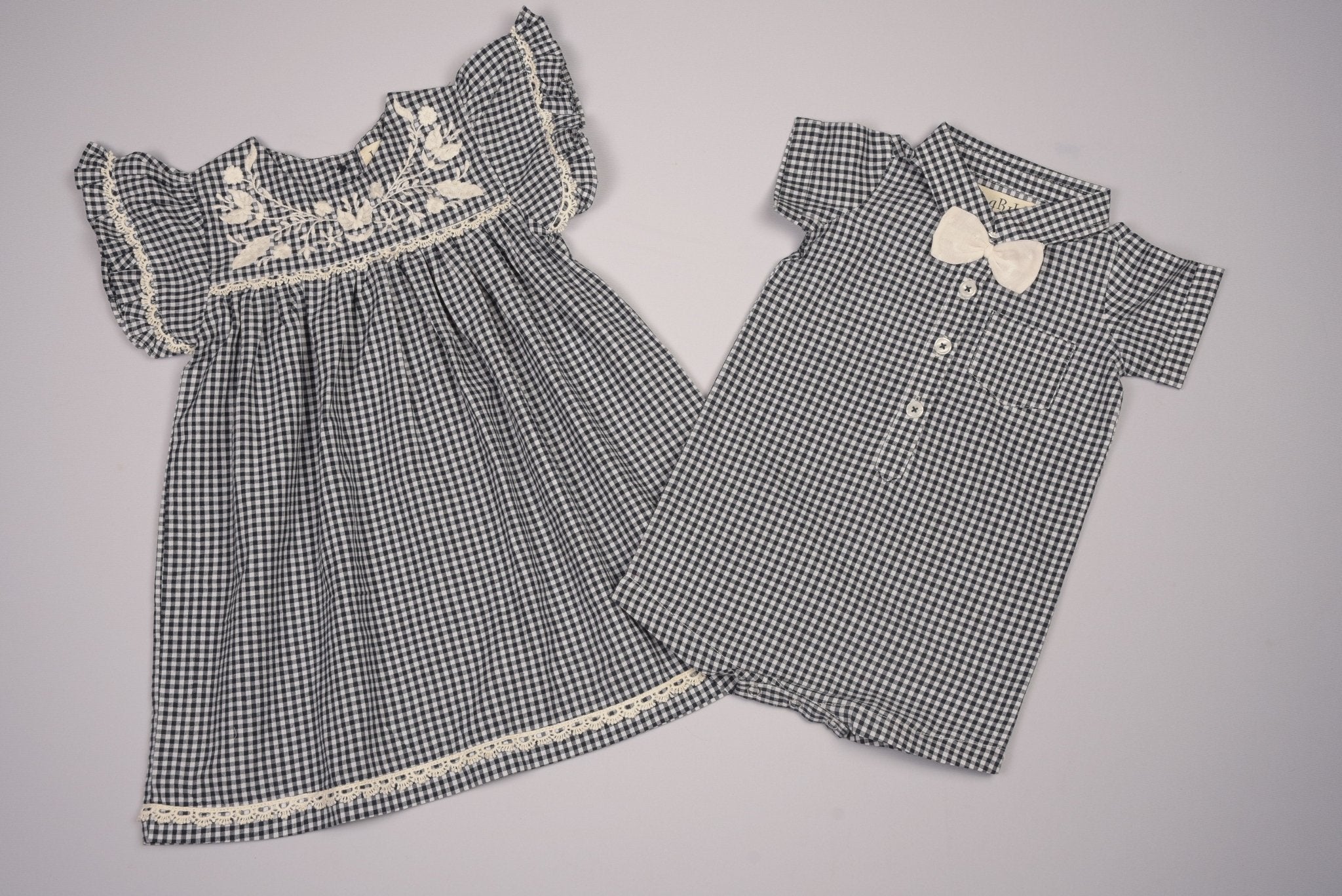 Three Little Tots Embroidered Yoke Eith Ruffle Sleeves Dress, second additional photo