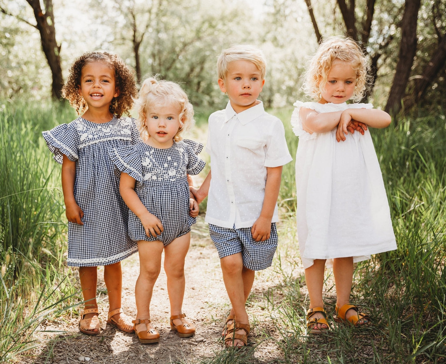 Three Little Tots Embroidered Yoke Eith Ruffle Sleeves Dress, supplementary photo