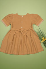 Three Little Tots Embroidered yoke with Puff Sleeves, extra product detail