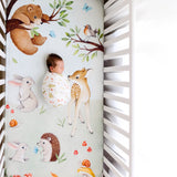 Crib sheet and Swaddle bundle - Enchanted Forest