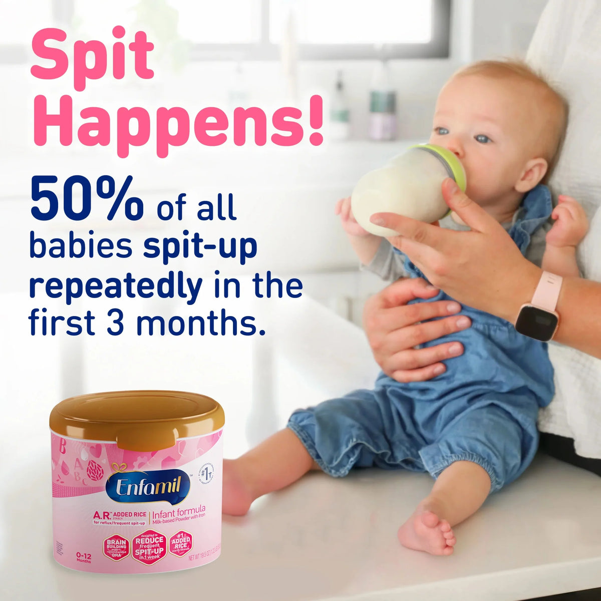 Generic Added Rice Formula Enfamil A.R. Infant Formula with Added Rice, Ready to Use, 2 oz Bottle ...