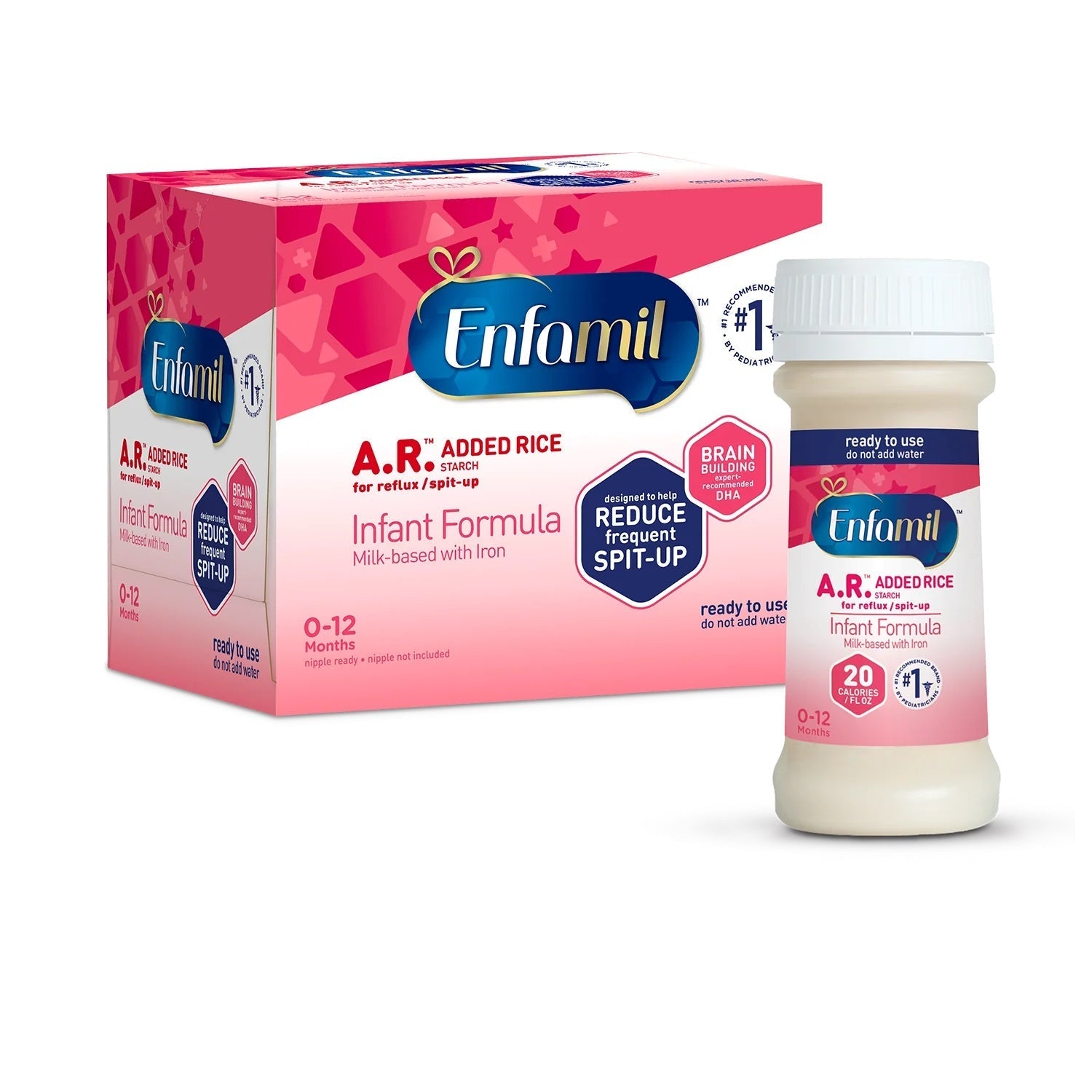 Enfamil A.R. Infant Formula with Added Rice, Ready to Use, 2 oz Bottle ...