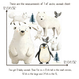 Arctic Animal Friends - Fabric Nursery Wall Art Decals