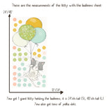 Baby animals inside Hot Air Balloons - Fabric Nursery Wall Art Decals