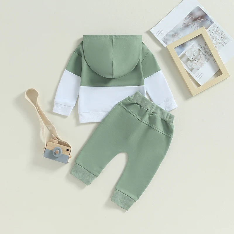 Boys Color Block Hoodie and Sweatpants