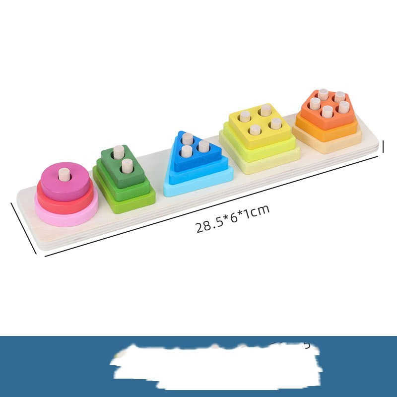 Three Little Tots Geometric Shape Five Sets Of Column Building Blocks Early Education Intellectual D, in Five Sets Of Columns