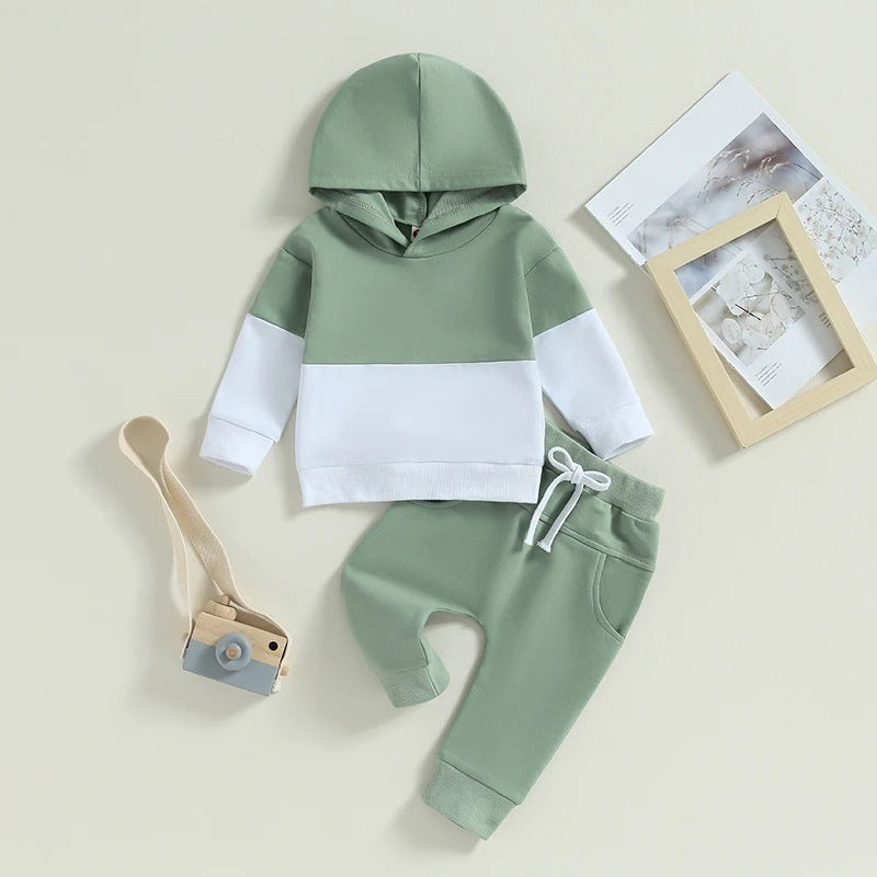 Boys Color Block Hoodie and Sweatpants