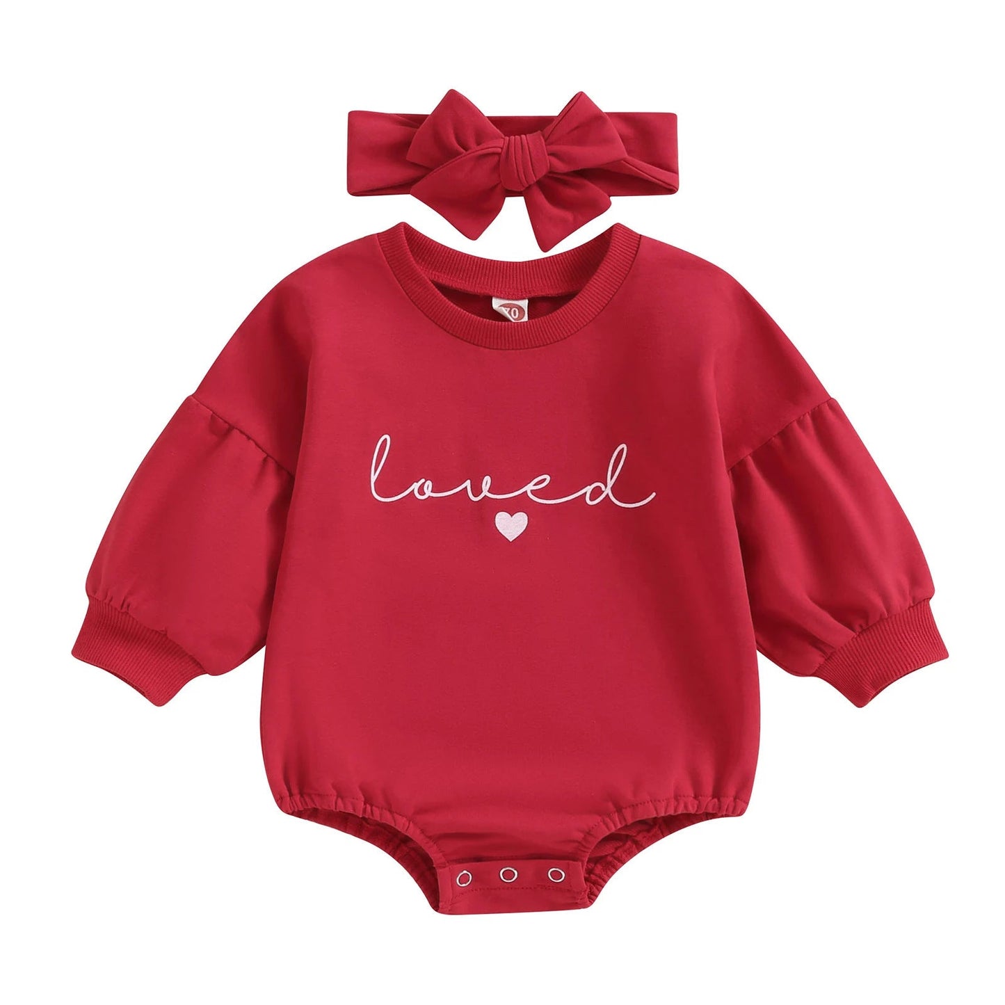 Children's Solid Color Romper Hair Band Set
