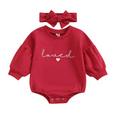Children's Solid Color Romper Hair Band Set