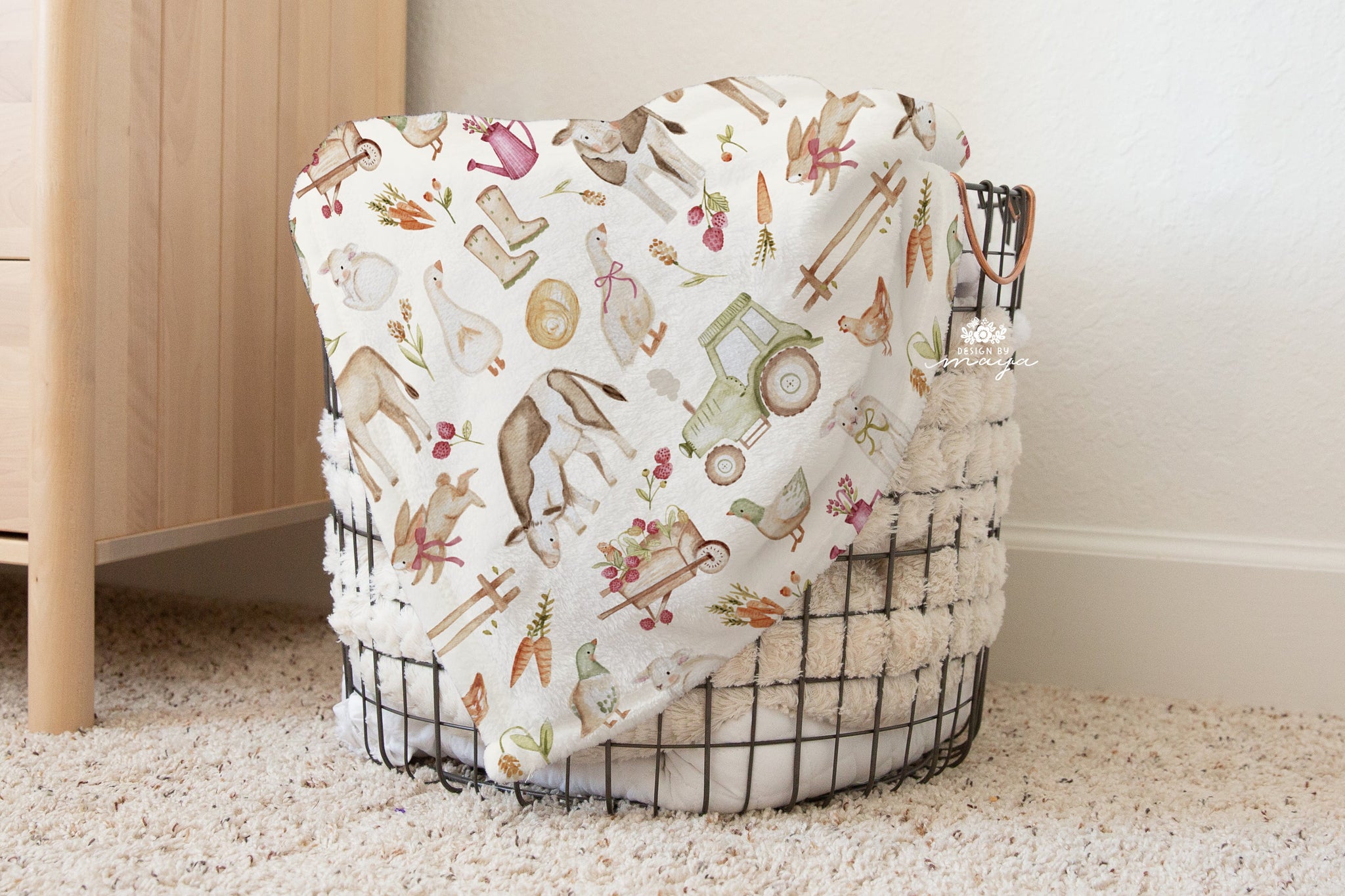 Baby Animals Farm - Vintage Baby Blanket