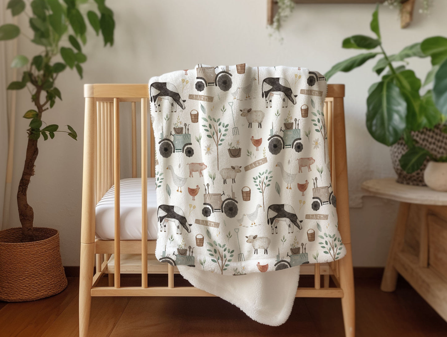 Baby Animals Ocean Life - Vintage Baby Blanket