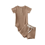 Neutral Onesie and Short Ribbed Set