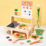 Three Little Tots Children's Early Education Educational Wooden Pizza Oven Kitchen Simulation Toy