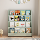 MOONRIVER 4-Tier Kids Bookshelf, Toddler Book Display Shelves, Sage (Open Box)