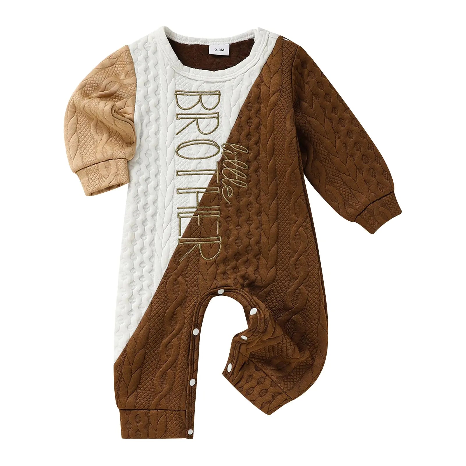 TITKKOP Baby Boy Clothes 0-3 Months Little Brother Newborn Outfit Baby Boy Romper One-Piece Jumpsuit Bodysuit - # BAAA51210020