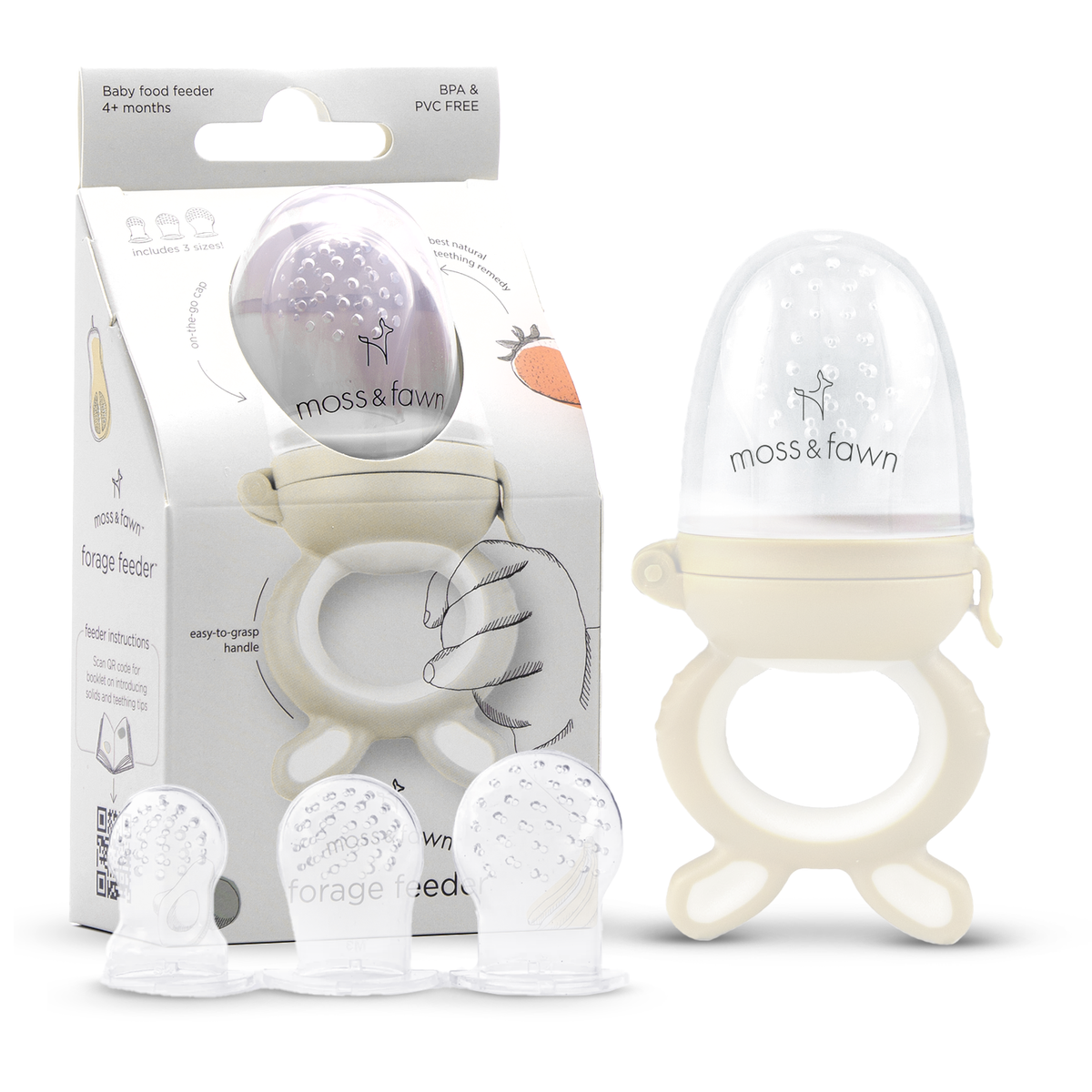 Three Little Tots Forage Feeder, in Ecru
