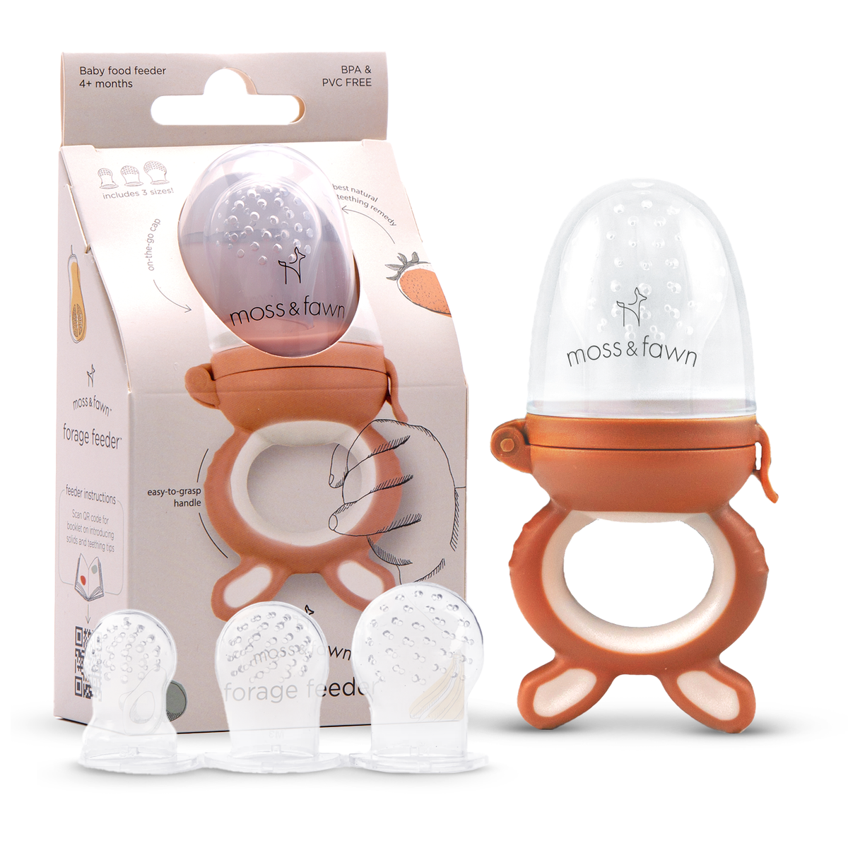 Three Little Tots Forage Feeder, in Terracotta