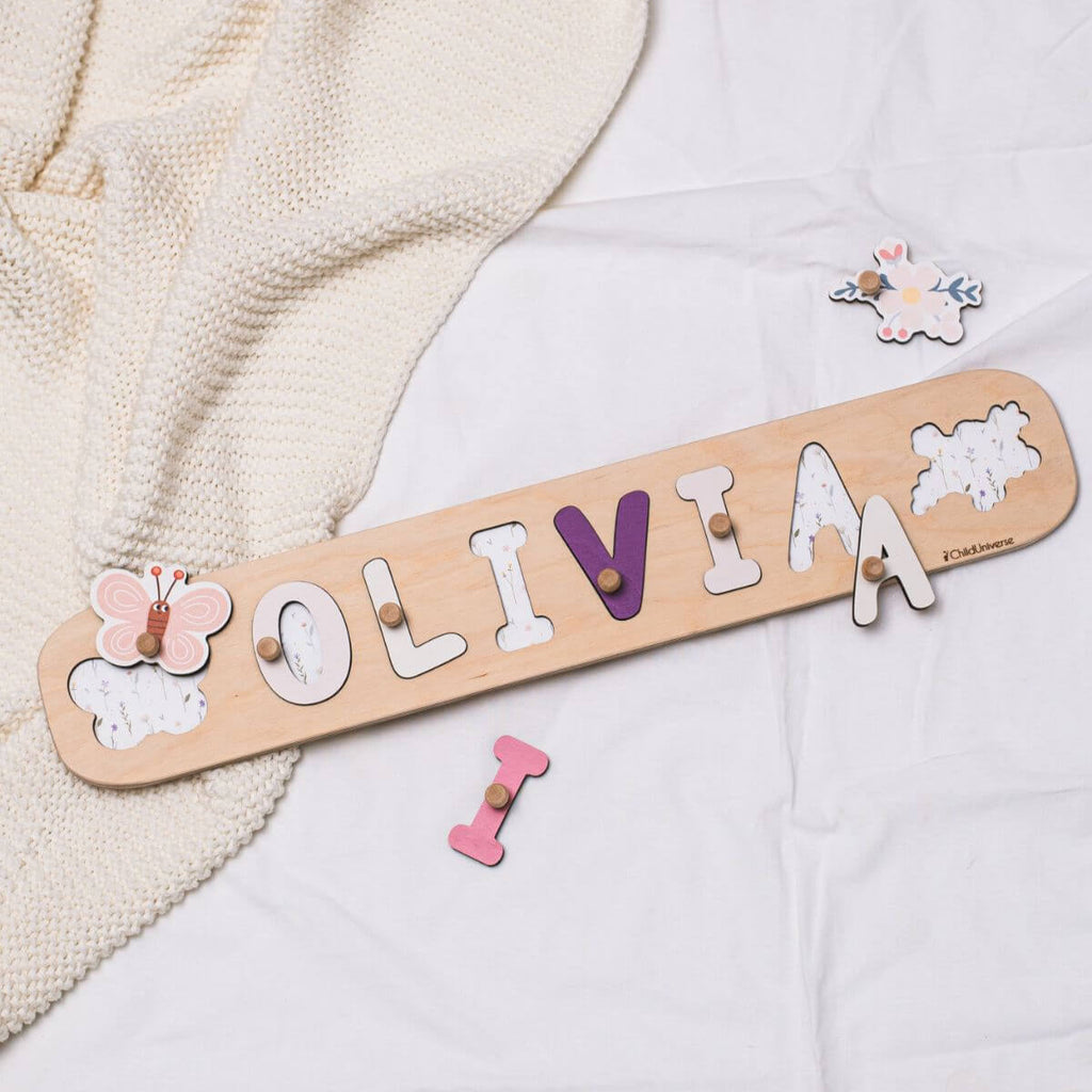 Personalized Name Puzzle with Butterfly