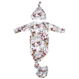 Handpicked fabric baby gowns featuring a beautiful floral design, ensuring comfort and effortless night-time diaper changes.