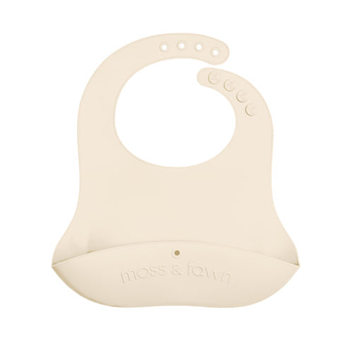Three Little Tots Gather and Roll Bib, in ECRU