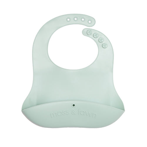 Three Little Tots Gather and Roll Bib, in FERN