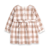 Gingham Mouse Play Dress | Grey Brushed Cotton Gingham