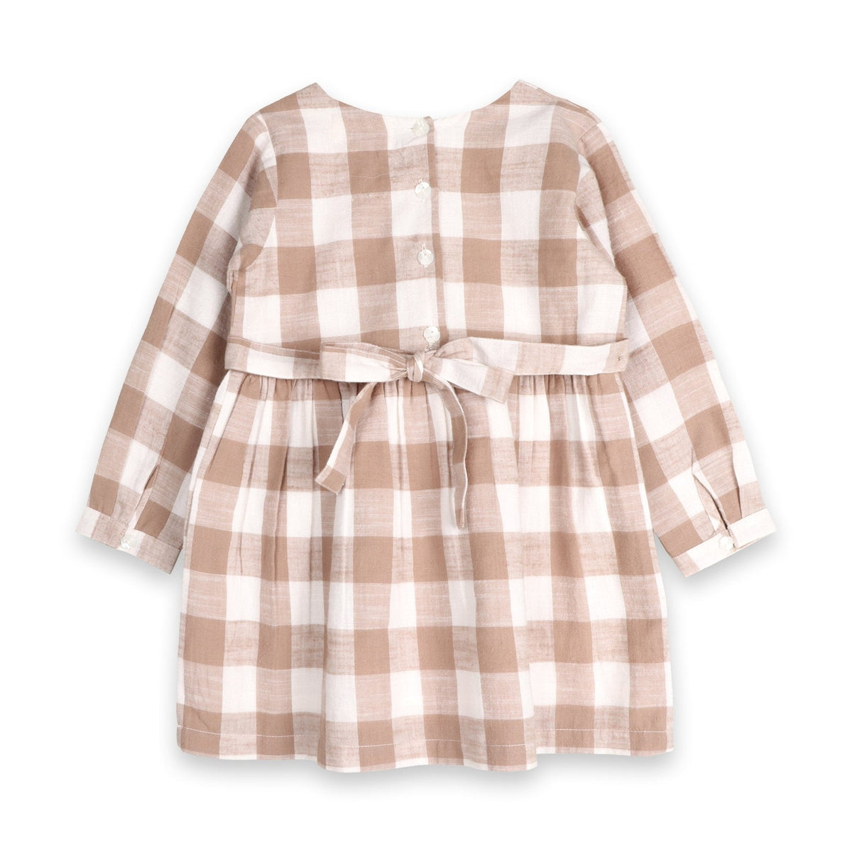 Gingham Mouse Play Dress | Grey Brushed Cotton Gingham