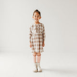 Gingham Mouse Play Dress | Grey Brushed Cotton Gingham