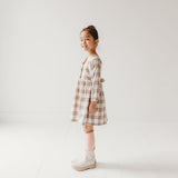Gingham Mouse Play Dress | Grey Brushed Cotton Gingham