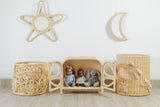 Rattan Star Wall Mirror – Boho & Space Kids Room Decor - Celestial Theme - Universe theme kids room