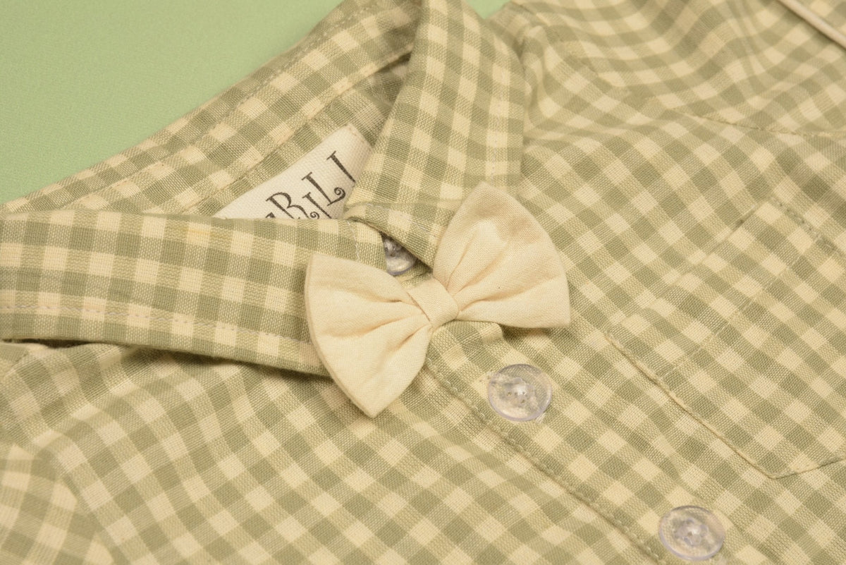 Three Little Tots Green Gingham Boy Bubble, alternate angle