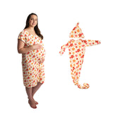 Groovy Floral Mommy & Me Matching Labor Gown and Newborn Knotted Baby Gown