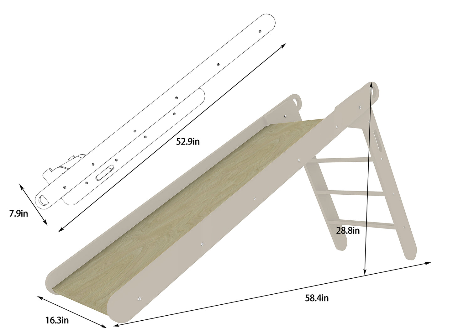 Three Little Tots Holland- Wooden Folding Slide, ninth additional photo