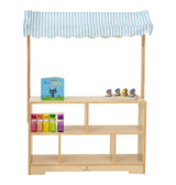 Three Little Tots Holly Wooden Market Stand Kids' Pretend Play Shop and Display Shelf, additional view