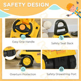 HOMCOM Ride On Excavator Pull Cart, Kids Digger Ride on Truck with Horn