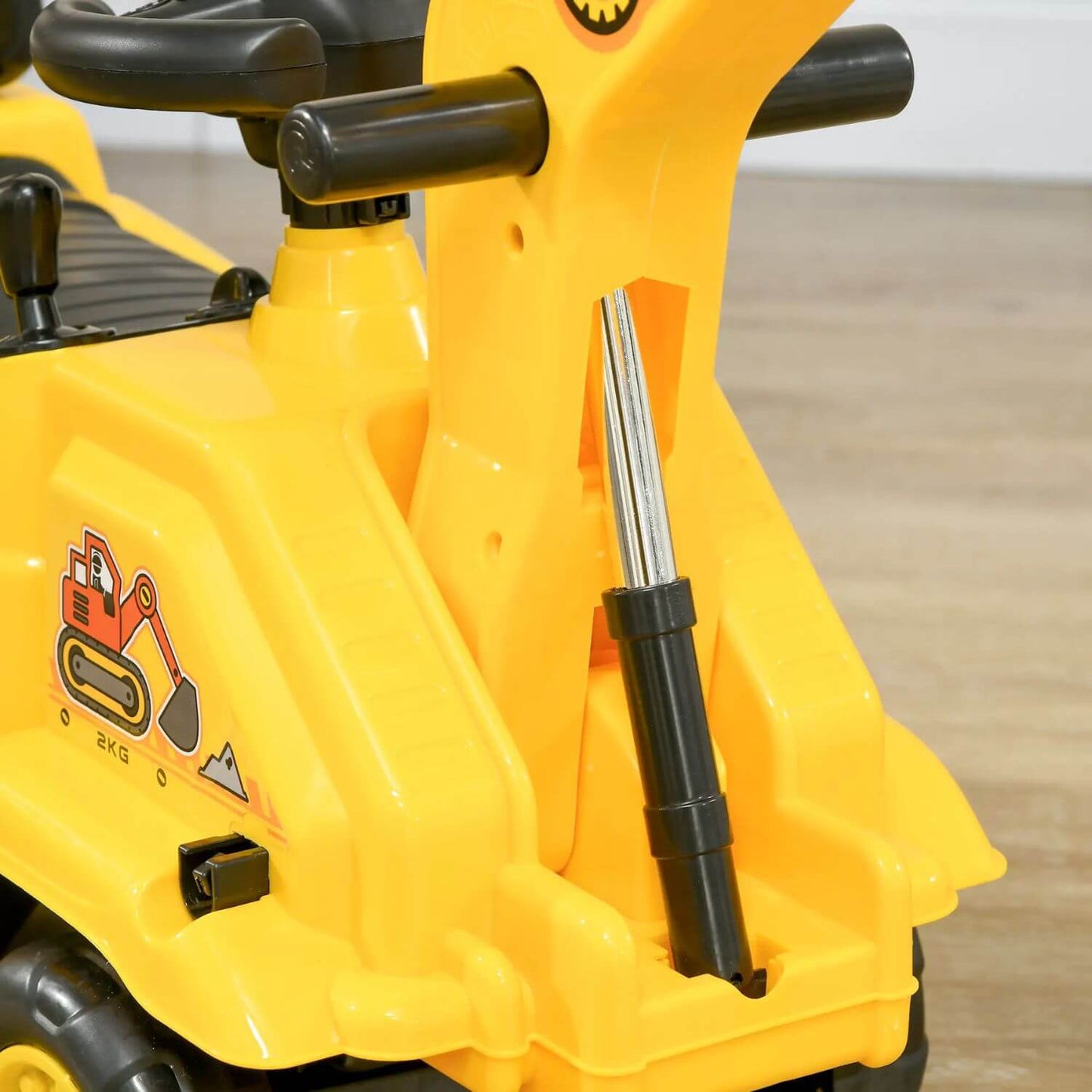 HOMCOM Ride On Excavator Pull Cart, Kids Digger Ride on Truck with Horn