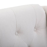 HomCom Button-Tufted Wingback Nursery Chair, Cream White