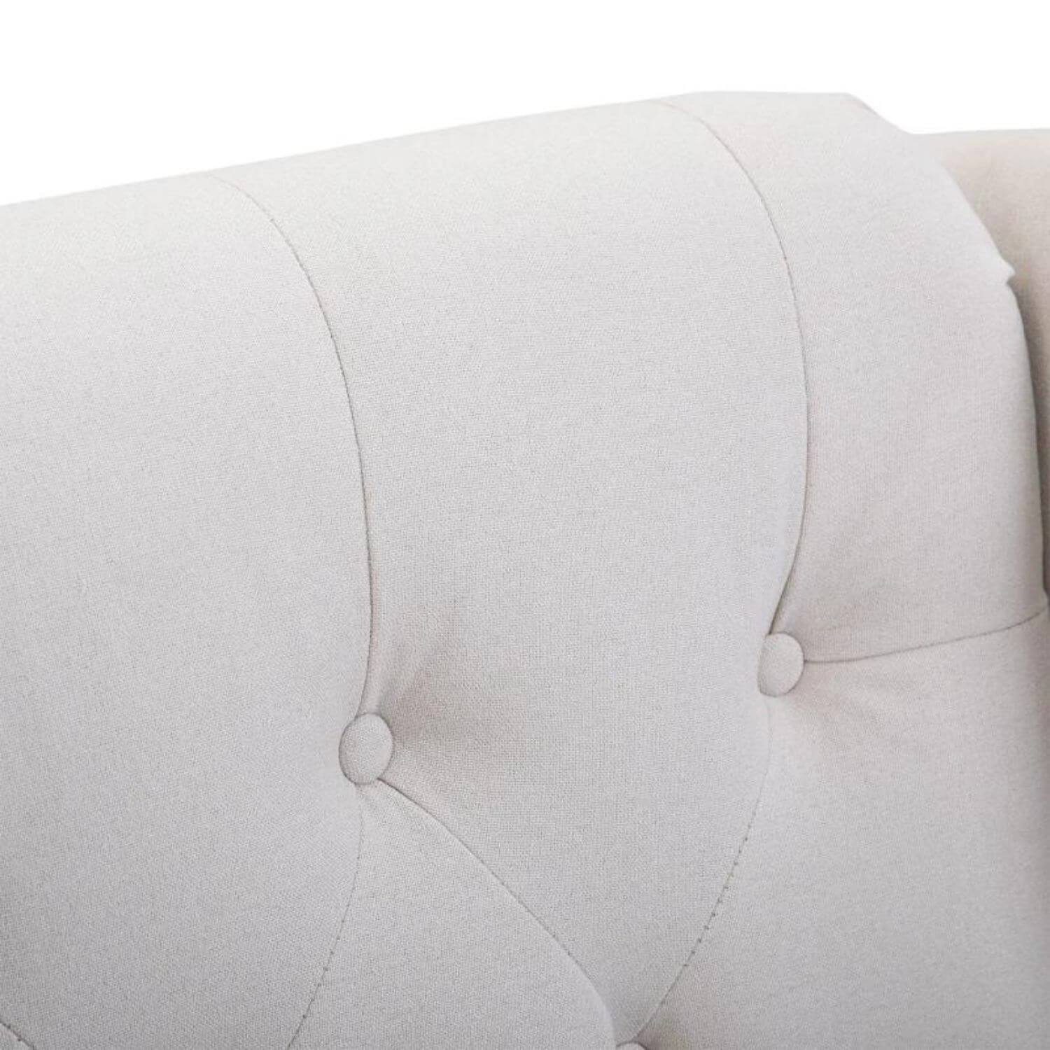 HomCom Button-Tufted Wingback Nursery Chair, Cream White
