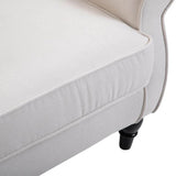 HomCom Button-Tufted Wingback Nursery Chair, Cream White