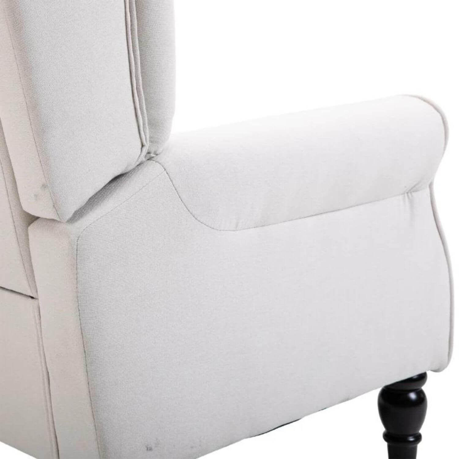 HomCom Button-Tufted Wingback Nursery Chair, Cream White