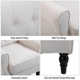 HomCom Button-Tufted Wingback Nursery Chair, Cream White