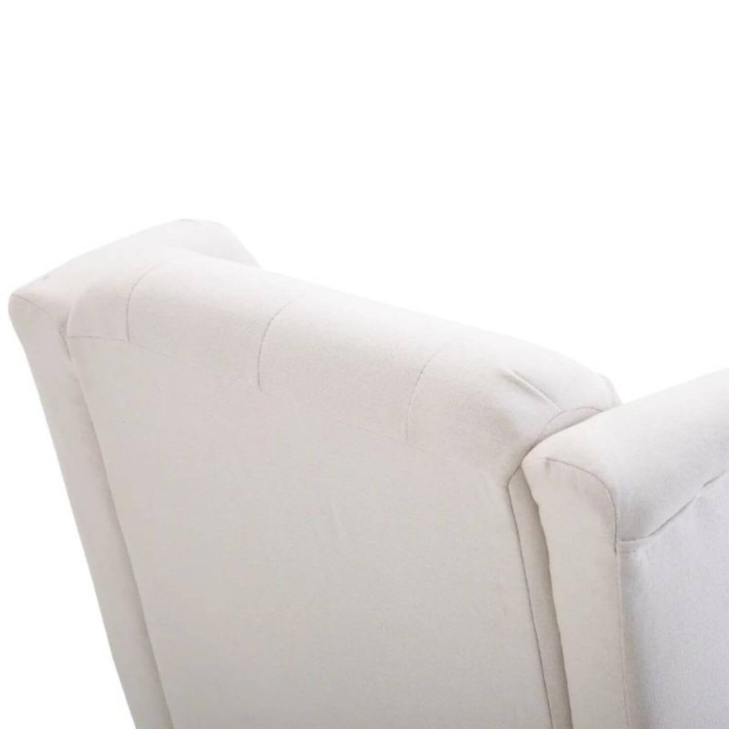 HomCom Button-Tufted Wingback Nursery Chair, Cream White