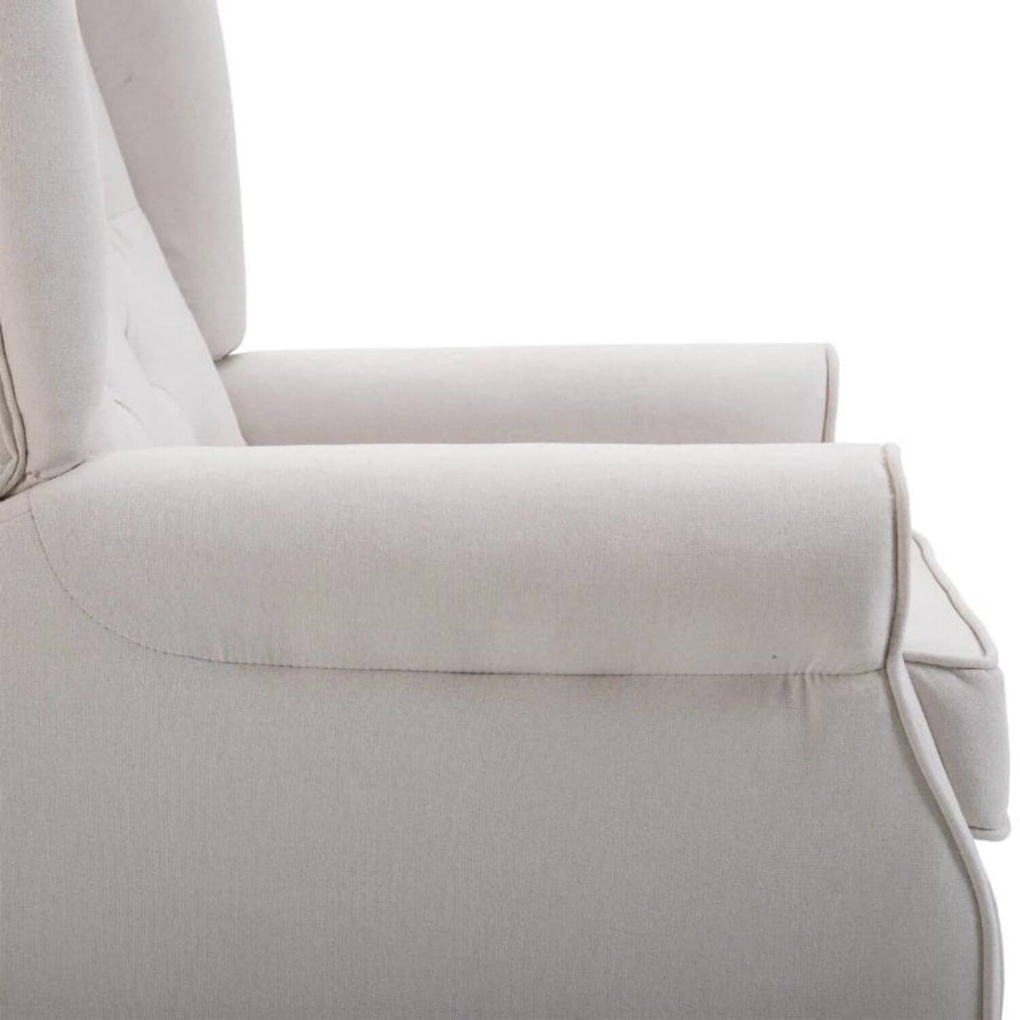 HomCom Button-Tufted Wingback Nursery Chair, Cream White
