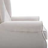 HomCom Button-Tufted Wingback Nursery Chair, Cream White