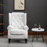 HomCom Button-Tufted Wingback Nursery Chair, Cream White
