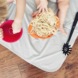 Solid Light Gray Minimalist Splash Mat - A Waterproof Catch-All for Highchair Spills and More!