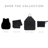 Solid Black Minimalist Apron - fits sizes youth small through adult 2XL