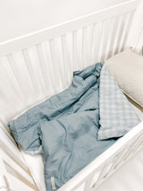 Marine Checkered Quilted Blanket
