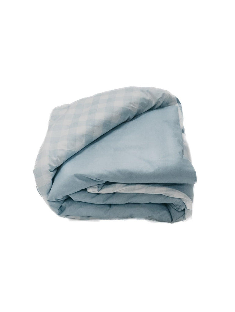 Marine Checkered Quilted Blanket