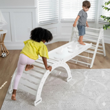 Three Little Tots Hazel Pikler Triangle Slide and Rocker Set, in White